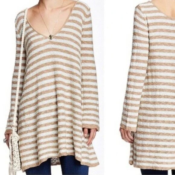 Free People Counting Stripe Swing Tunic Dress Size S EUC - Picture 1 of 11